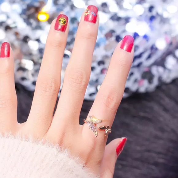 3/$30 Rhinestone Butterfly Ring - Picture 4 of 6